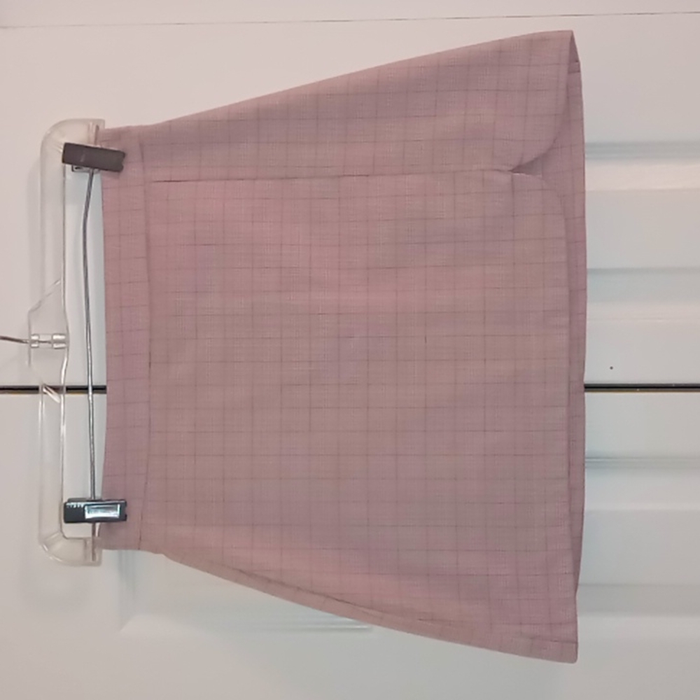 YesStyle blush pink plaid A-line mini skirt
